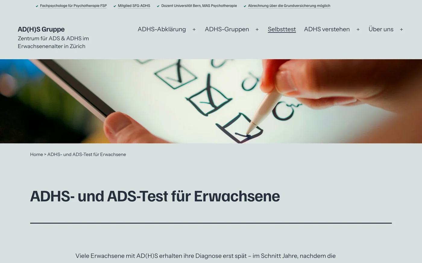 Selbsttest als Einstieg