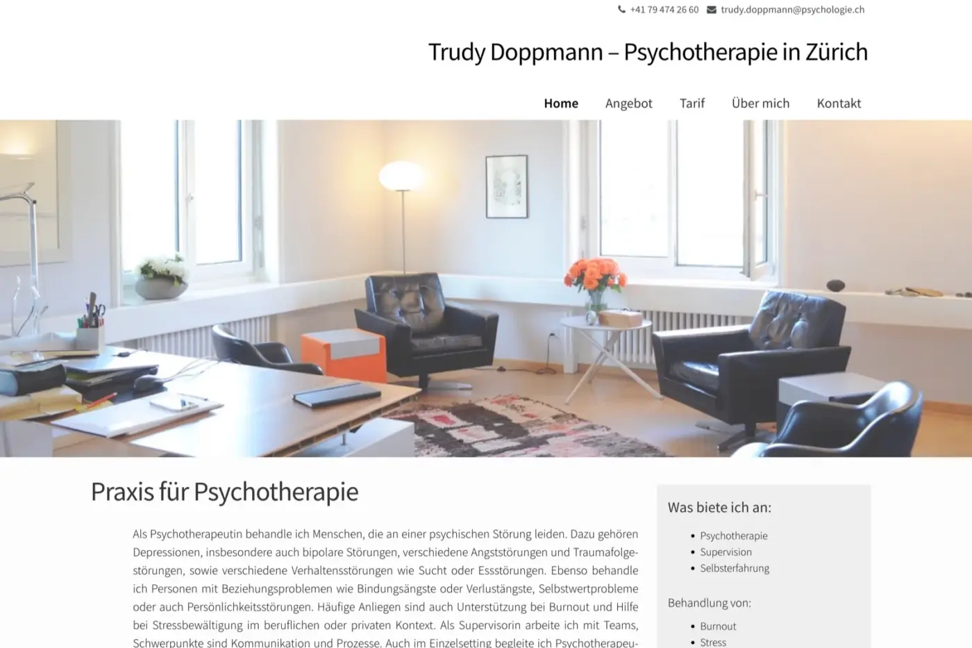 Bildschirmfoto der Website Trudy Doppmann