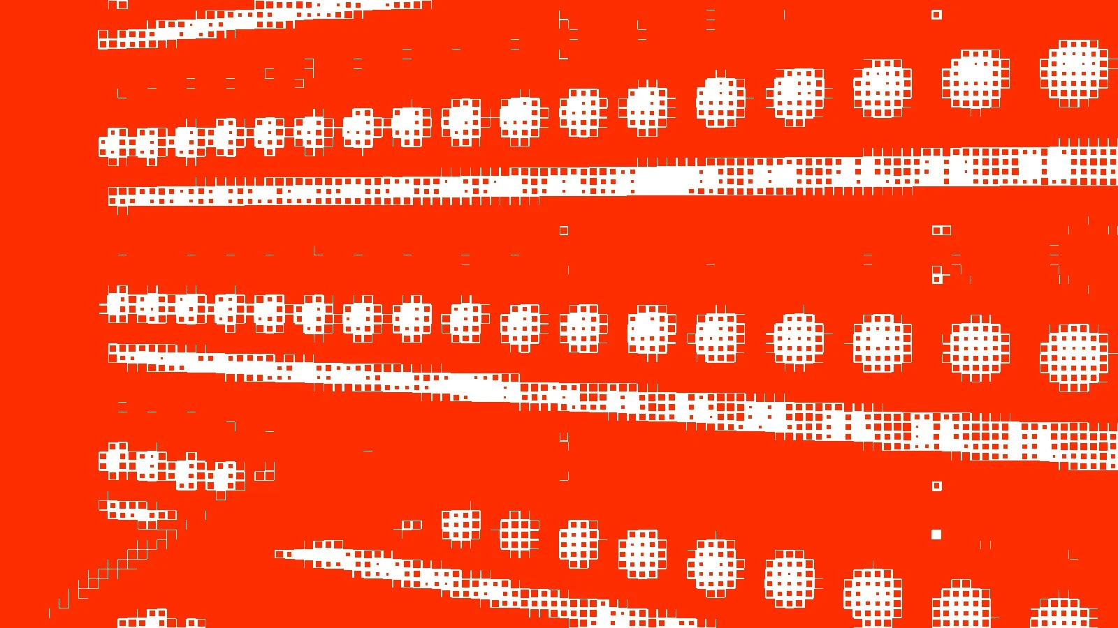 Gerastertes Beitragsbild aus quadrat-Zeichen in rot