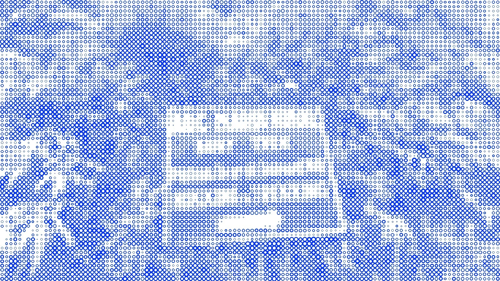 Gerastertes Beitragsbild aus ring-Zeichen in blau