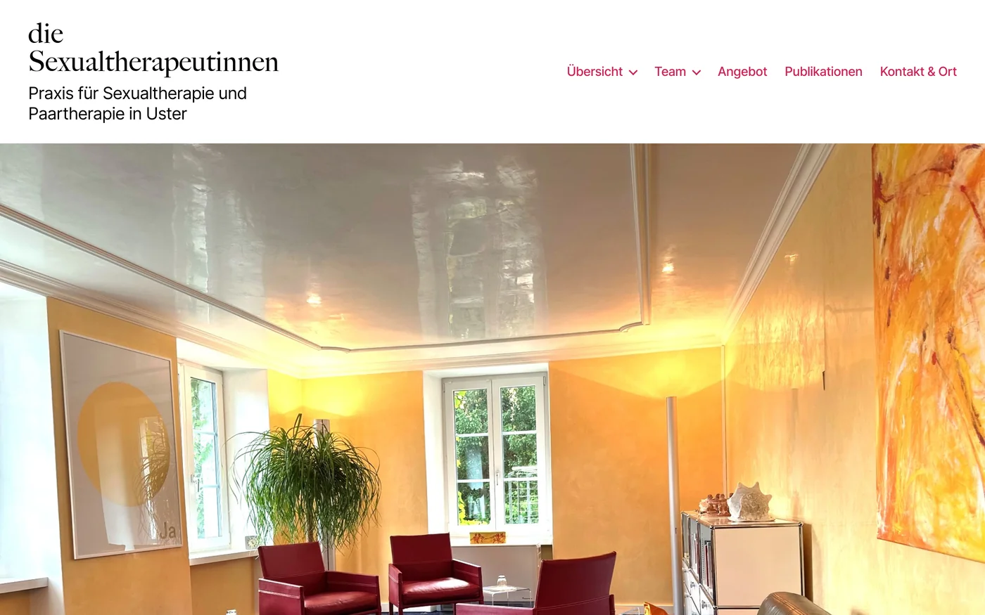 Bildschirmfoto der Website die-sexualtherapeutin.ch, Seite startseite